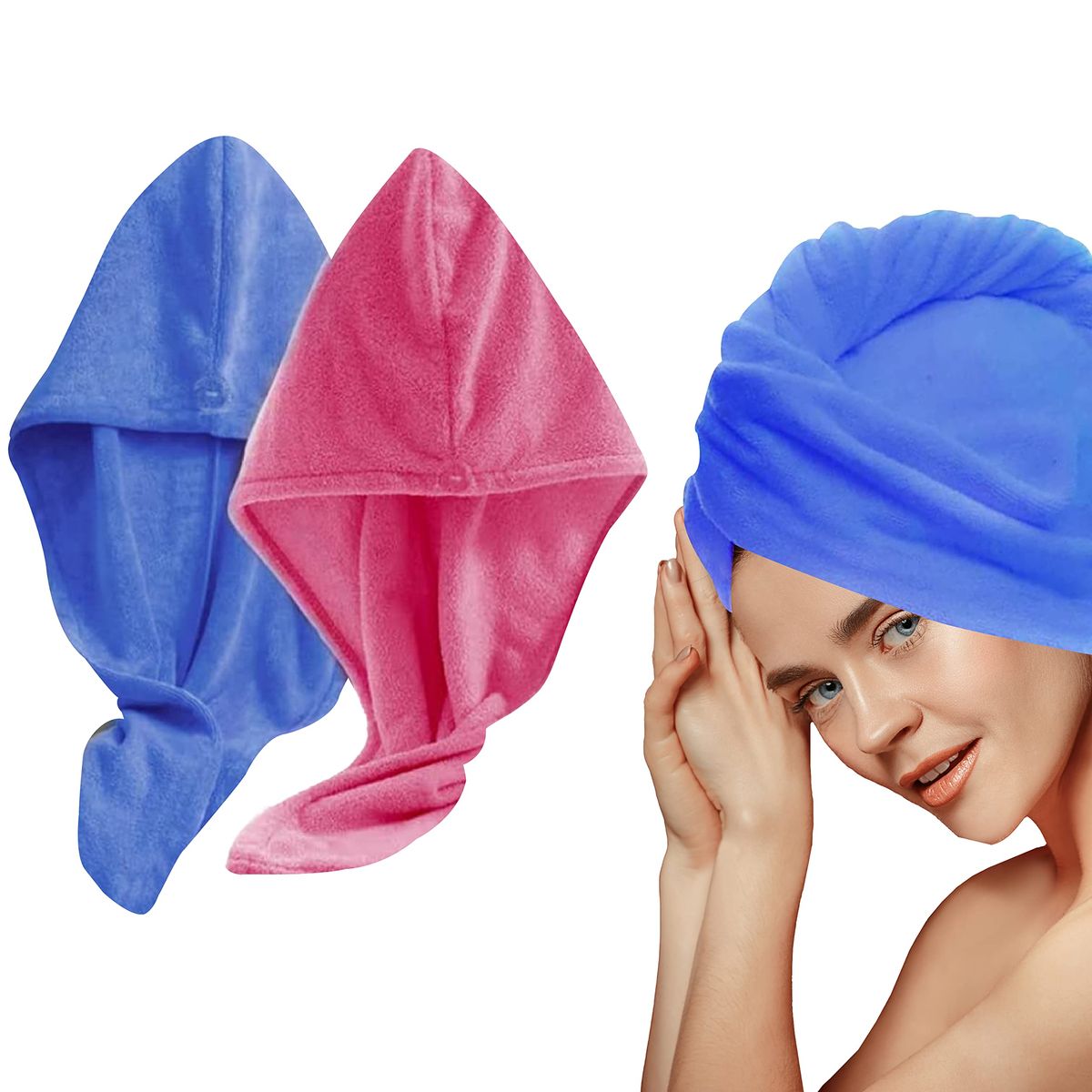 Ultra Soft Microfiber Hair Turban Towel – Fast Absorbing Hair Drying Cap