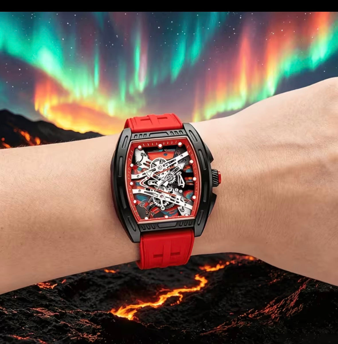 3pcs Men's Fashion Stylish Barrel-shaped Quartz Watch Set