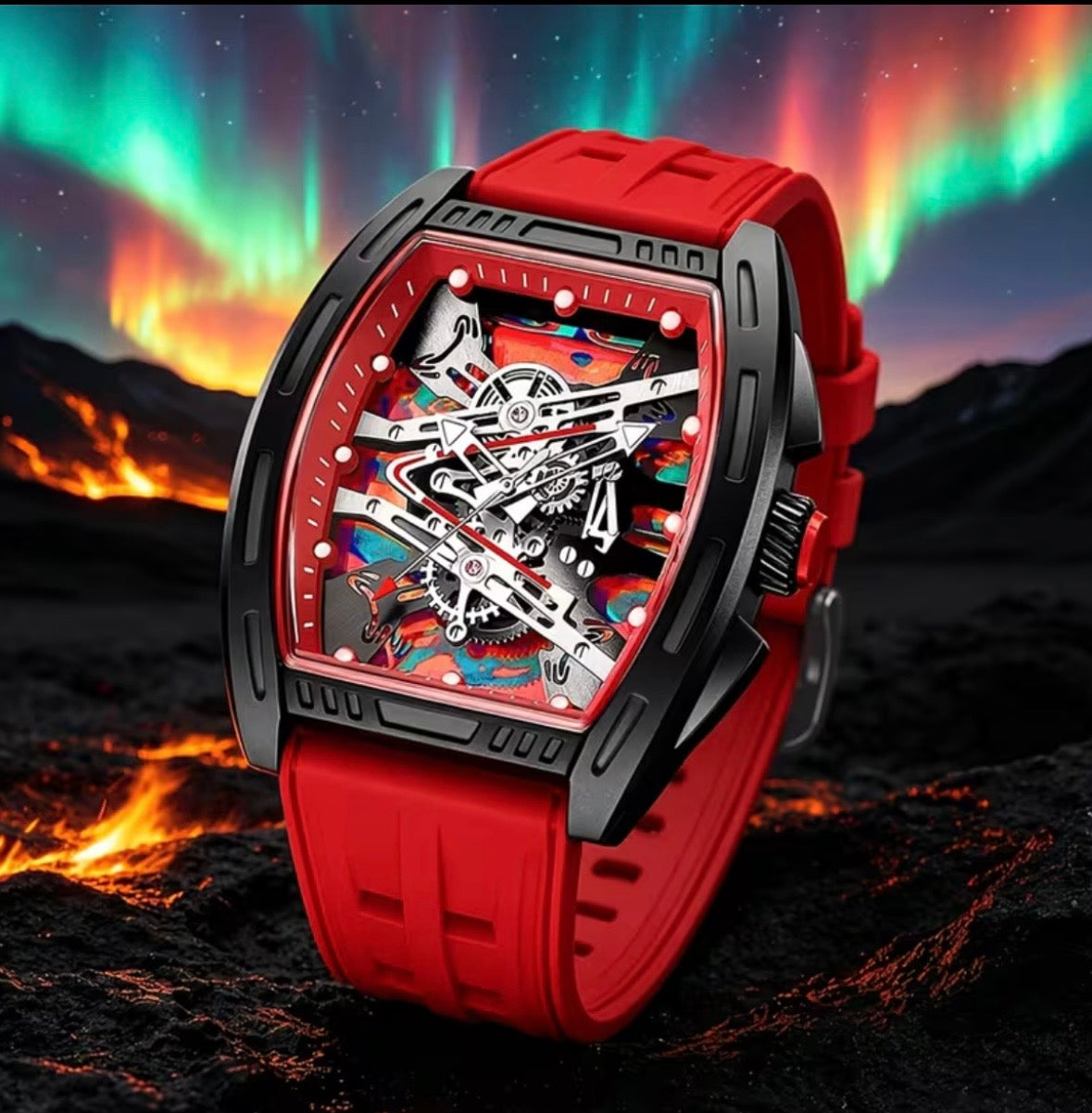 3pcs Men's Fashion Stylish Barrel-shaped Quartz Watch Set