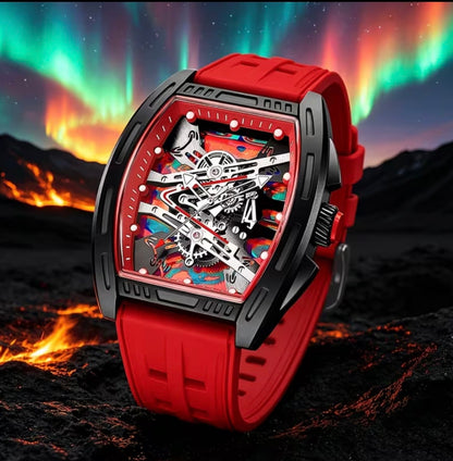 3pcs Men's Fashion Stylish Barrel-shaped Quartz Watch Set